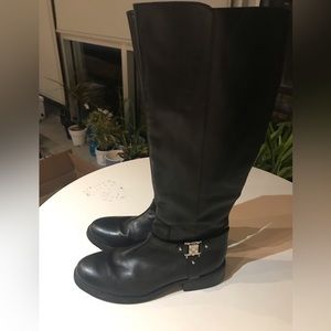 Vince Camuto womens tall black leather boots 8.5